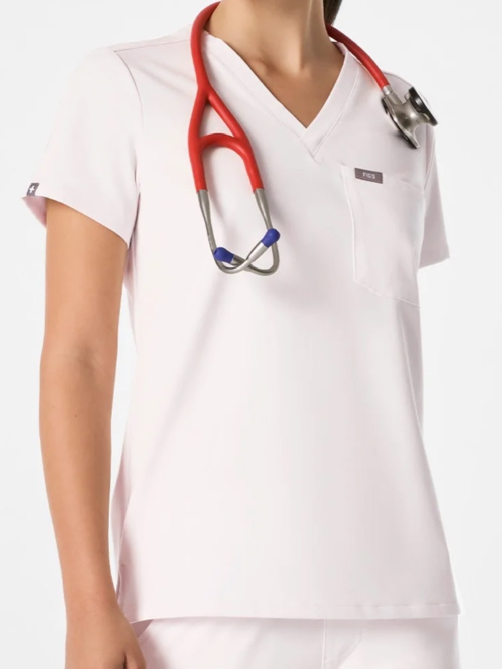 Figs Women’s Tan V-Neck Scrub Top